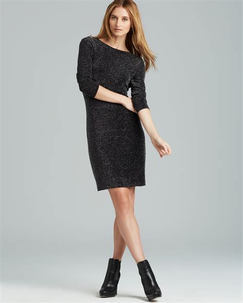 michael kors long sleeve black dress|michael kors shift dress.